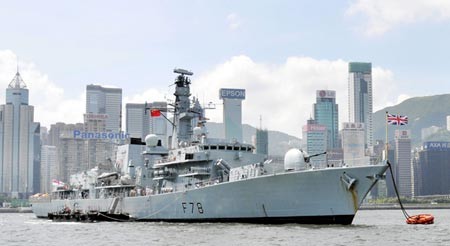 Tàu HMS Kent của Hải quân Hoàng gia Anh tới thăm Hồng Kông năm 2008